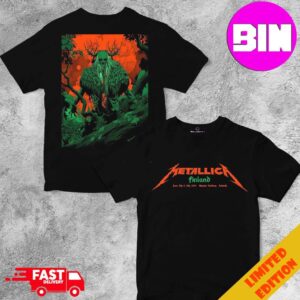 Official Poster Metallica Finlandia M72 World Tour 2024 At Olympic Stadium In Helsinki On June 7th And 9th Art By Kenta Taylor Two Sides Unisex T-Shirt