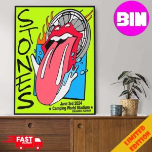 Official Poster The Rolling Stones Show 2024 In Orlando Florida At Camping World Stadium On June 3rd Home Decor Poster Canvas