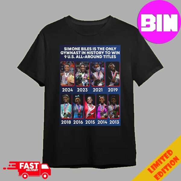 Official Simone Biles Champions Gymnast To Win 9 US All Around Titles Xfinity Champs NBC Olympics Unisex Essentials T-Shirt