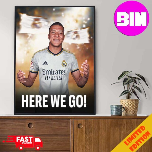 Official Welcome Kylian Mbappe To Real Madrid 2024 La Liga Home Decor Poster Canvas