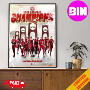 Oklahoma Softball Champions Finals And Four Peat In NCAA Softball History National Champion Home Decor Poster Canvas