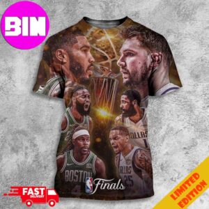 Poster NBA Finals 2024 Dallas Mavericks Vs Boston Celtics All Over Print Unisex T-Shirt