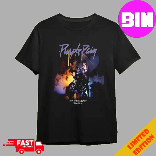 Poster Purple Rain Live Concert 2024 40th Anniversary 1984-2024 On June 21st At First Avenue In Downtown Minneapolis Minnesota Unisex Essentials T-Shirt