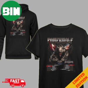 Powerwolf With Special Guest Unleash The Archers North American Tour 2024 Schedule Lists T-Shirt Hoodie