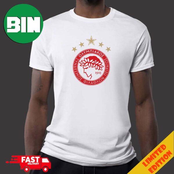 Proud Of Our Olympiacos FC Proud Of Our 47 Championship Titles Proud Of Our First European Trophy Logo Merchandise T-Shirt