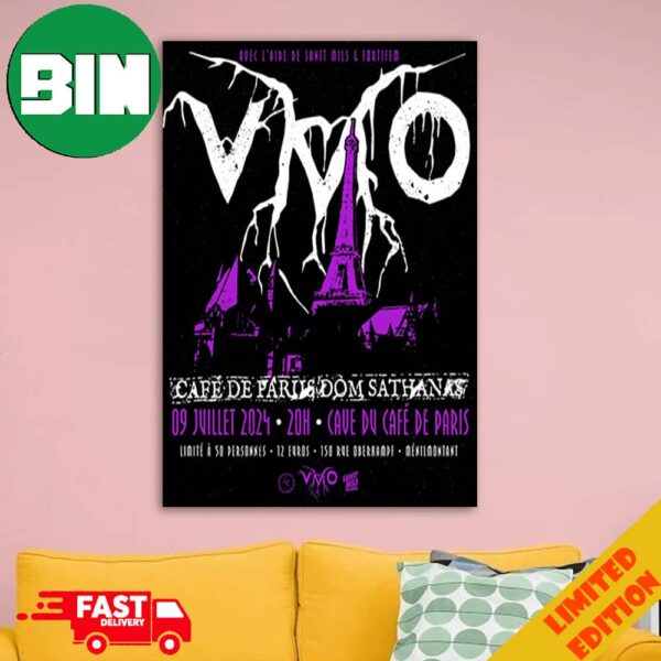 VMO Violent Magic Orchestra July 9 2024 Cave du Cafe de Paris France UME Cave 50 Billets La Cohue VMO SECRET SHOW Home Decorations Poster Canvas