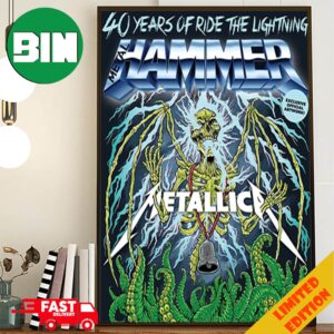 40 Years Of Ride The Lightning New Issue Of Metal Hammer Metallica’s Classic Second Album Exclusive Official Artwork By Puis Calzada Poster Canvas