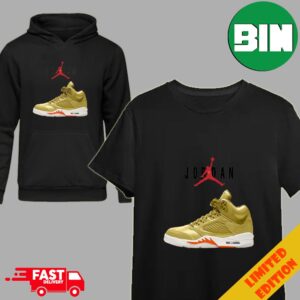 Air Jordan 5 Metallic Gold Summer 2025 Sneaker T-Shirt Hoodie