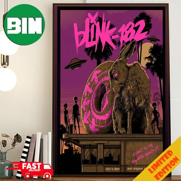 Blink 182 One More Time Tour 2024 July 6 2024 Poster Merchandise Poster Canvas