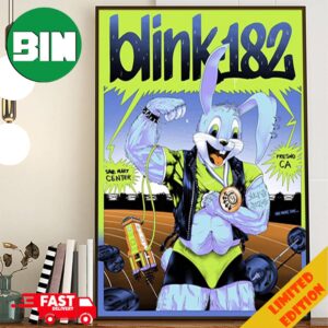 Blink-182 Save Mart Center Official Poster At Fresno California Concert One More Time Tour July 8 2024 Poster Canvas