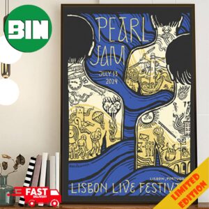 Bom Dia Lisbon Get Ready For Pearl Jam’s July 13 2024 Lisbon Live Festival Portugal Dark Matter Tour Merchandise Event Poster Poster Canvas