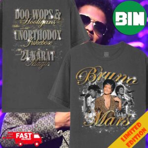 Bruno Mars Concert 2024 24K Magic World Tour Bootleg Two Sides T-Shirt