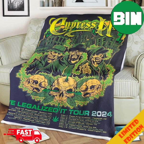 Cypress Hill Merchandise Store We Legalized It Tour 2024 Limited Edition Hand Numbered Poster Fleece Blanket