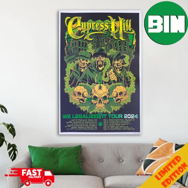 Cypress Hill Merchandise Store We Legalized It Tour 2024 Limited Edition Hand Numbered Poster Home Decor Poster Canvas