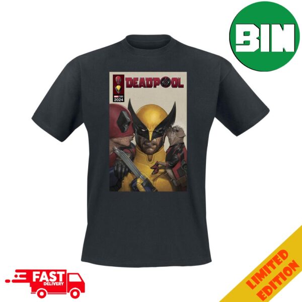 Deadpool And Wolverine Deadpool And Dogpool Kisses To Wolverine 2024 Marvel Studios T-Shirt