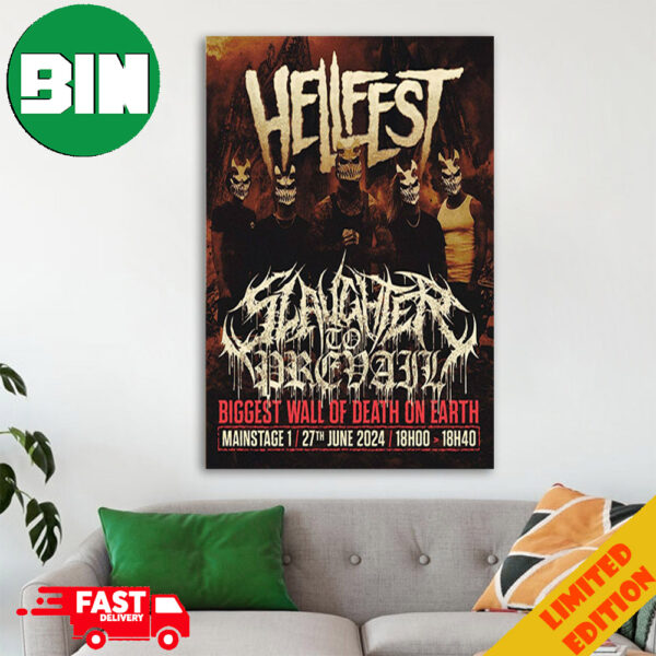 Hellfest Open Air 2024 Slaughter To Prevail Biggest Wall Of Death On Earth Mainstage 1 27 June 2024 Home Decor Poster Canvas