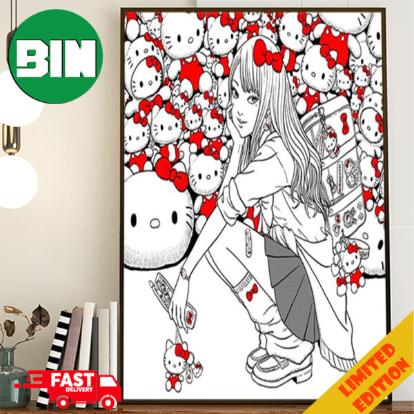 Junji Ito Tomie x Hello Kitty Collab Visual Poster Canvas