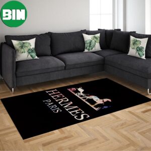 Logo With Black Background Fashion And Luxury Home Decorations Hermes Rug Carpet