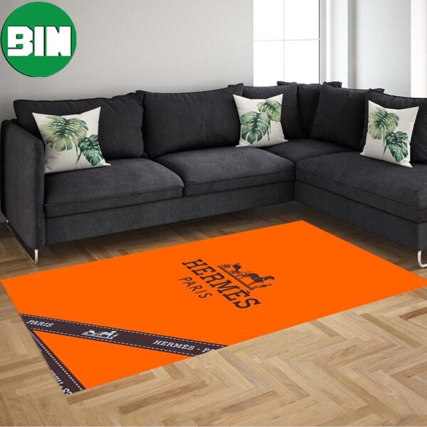 Luxury And Fashion Hermes Rug Carpet Orange Background Home Decor For Living Room And Bed Room