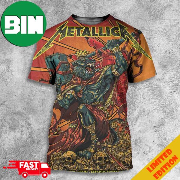 Metallica Madrid Night 1 Limited Edition Part 1 Of 2 By Puis Calzada M72 World Tour No Repeat Weekend July 12 2024 Madrid Spain Estadio Civitas Metropolitano 3D T-Shirt