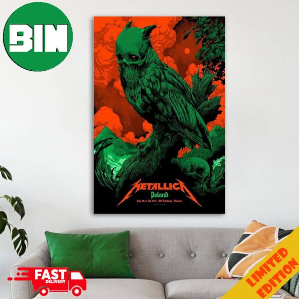 Metallica Part 4 Of 5 From Ken Taylor Art Exclusive At The Warsaw Pop-Up Shop July 5th And 7th M72 World Tour No Repeat Weekend PGE Narodowy Poland Home Decor Poster Canvas