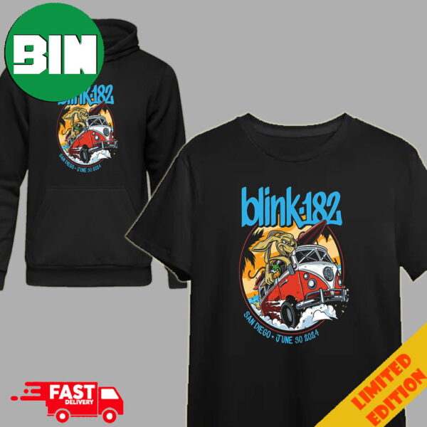 Official Blink-182 Show Poster June 30 2024 Petco Park San Diego CA One More Time Tour Event Tee T-Shirt Hoodie