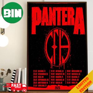 Pantera EU Tour 2025 Schedule List Date Poster Canvas