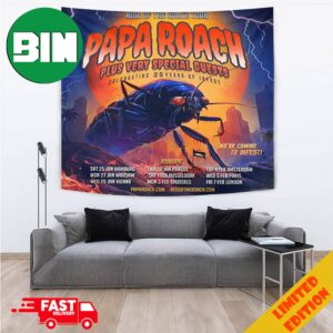 Papa Roach Rise Of The Roach Tour 2024 Celebrating 25 Years Of Infest Schedule List Date Tapestry Poster Home Decor