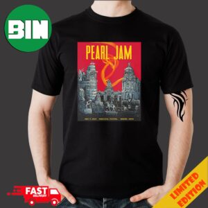 Pearl Jam July 11 2024 Mad Cool Festival Madrid Spain Dark Matter Tour Event Poster Art By Villy Merchandise T-Shirt