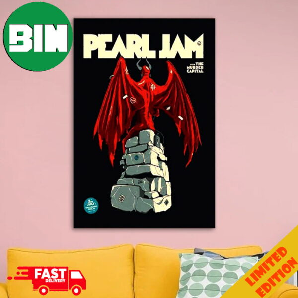 Pearl Jam With The Murder Capital Waldbuhne In Berlin On July 2 2024 Art By Rupet Gruber Home Decorations Poster Canvas