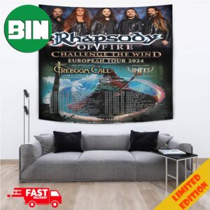 Rhapsody Of Fire EU Tour 2024 Schedule List Date Full Line Up Special Guest Tapestry Poster Home Decor