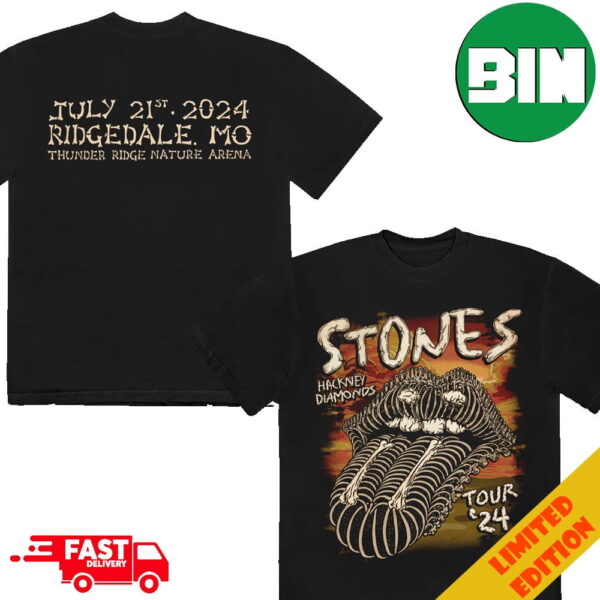 The Rolling Stones Hackney Diamonds Tour 2024 July 21 2024 Ridgedale MO Thunder Ridge Nature Arena Fan Gifts T-Shirt