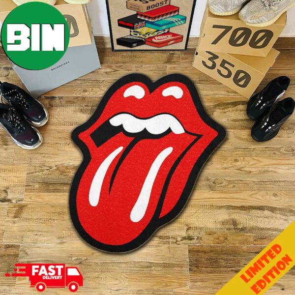 The Rolling Stones Tongue And Lips Logo Merchandise Home Decor For Living Room And Bed Room Rug Carpet Custom Shape