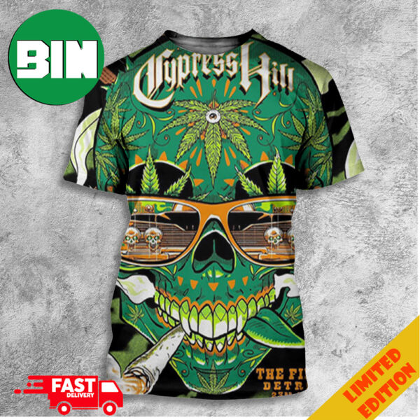 Yo Detroit Cypress Hill Coming To Fillmore Detroit MI 23rd April 2024 Music Merchandise Poster Insane In The Brain 3D T-Shirt