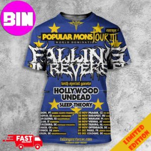 Falling In Reverse The Popular Mons Europe Tour II World Domination 2024 With Hollywood Undead Schedule List Unisex All Over Print T-Shirt