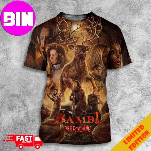 First Poster For Bambi The Reckoning Winnie The Pooh Blood And Honey Coming In 2025 Unisex All Over Print T-Shirt