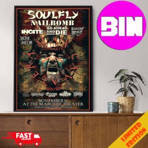 Gloria Cavalera Soulfly Nailbomb Max Cavalera Dynasty Show On November 9th 2024 At The Marquee Theater Home Decor Poster Canvas