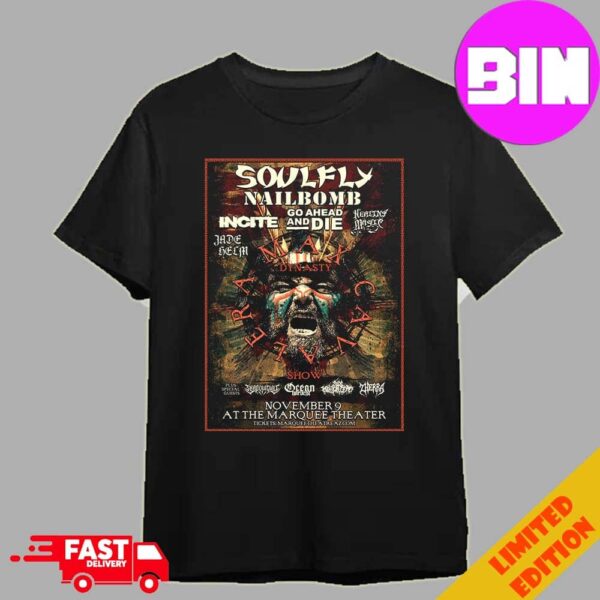 Gloria Cavalera Soulfly Nailbomb Max Cavalera Dynasty Show On November 9th 2024 At The Marquee Theater Unisex T-Shirt