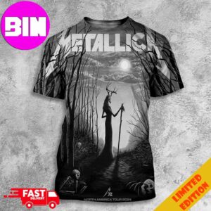 Merch Poster Metallica M72 Edmonton Pop-Up In Alberta Canada On August 23th And 25th M72 North American Tour 2024 At Commonwealth Stadium Art By Stag Of the Haunted Forest Unisex 3D T-Shirt