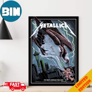 Metallica M72 Seattle Nate Dino’s Exclusive Pop-Up Shop Poster North America Tour On August 29 2024 Washington No Repeat Weekend At Lumen Field Stadium Poster Canvas