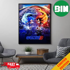 Sonic 3 The Hedgehog Movie Poster December 20 2024 Poster Canvas