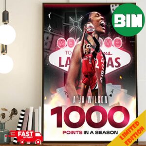 A’ja Wilson 1000 Points In A Season Congratulations Welcome To The W WNBA Poster Canvas