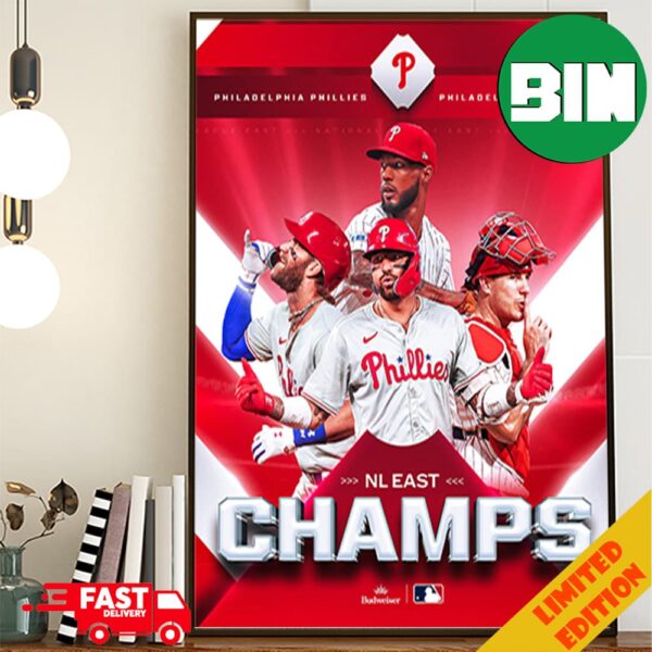 For The First Time In 13 Years The Philadelphia Phillies Are Your NL East Champions Clinched MLB Poster Canvas