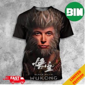 Impressive AAA Game From China Black Myth Wukong But AI Faceswap For Elon Musk All Over Print T-Shirt