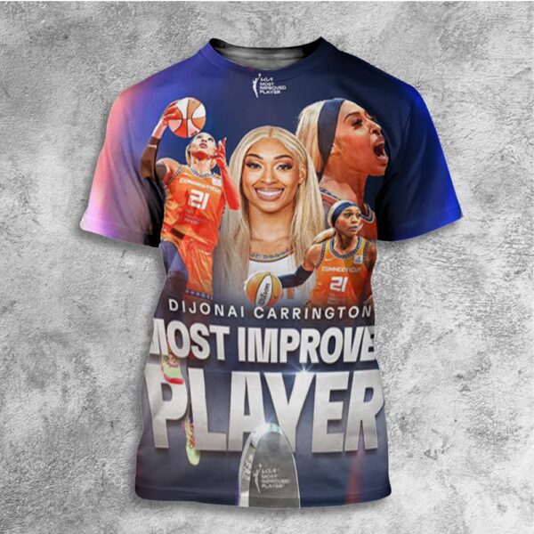 Level Up Dijonai Carrington Most Improved Player 2024 WNBA Kia MIP Award All Over Print T-Shirt