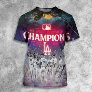 Los Angeles Dodgers NL West Division Champions 2024 MLB Winners All Over Print T-Shirt