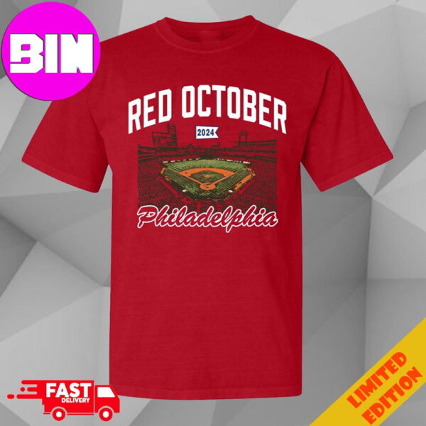 National League East Champions Red October 2024 Philadelphia MLB Lincoln Financial Field Unisex T-Shirt