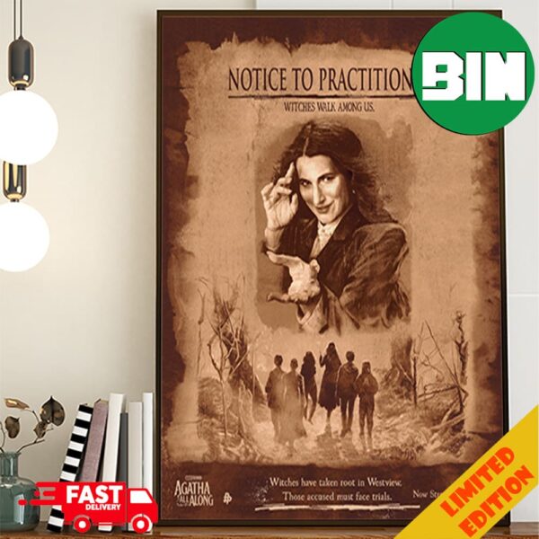 Notice To Practitioners Witches Walk Among Us Agatha All Along On Disney Plus Poster Canvas