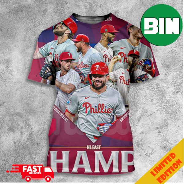 Philadelphia Phillies Are NL East Champions MLB 2024 All Over Print T-Shirt