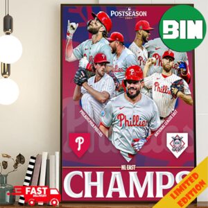 Philadelphia Phillies Are NL East Champions MLB 2024 Poster Canvas